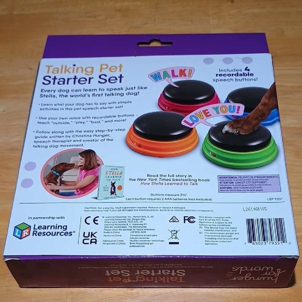 Hunger for Words Talking Pet Starter Set - Multicolor Recordable Buttons - Picture 2 of 3